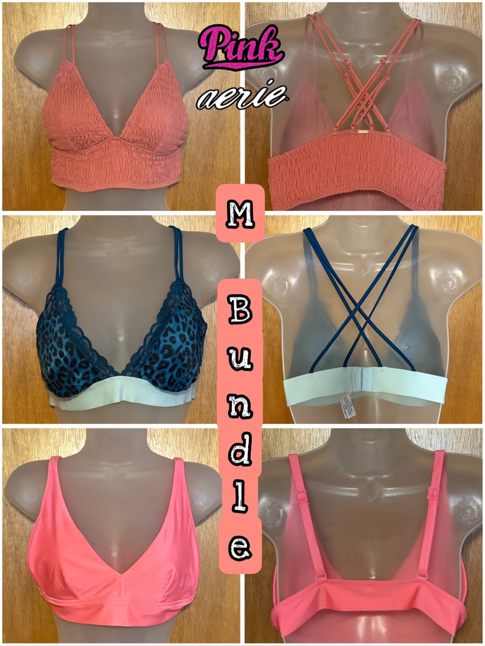 Women's Bra Bundle sz M Like New VS PINK Aerie Laurel Love